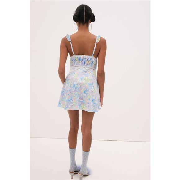 For Love & Lemons Midsummer Floral Slip Dress Size Large NWT Romantic Corset - Picture 9 of 15